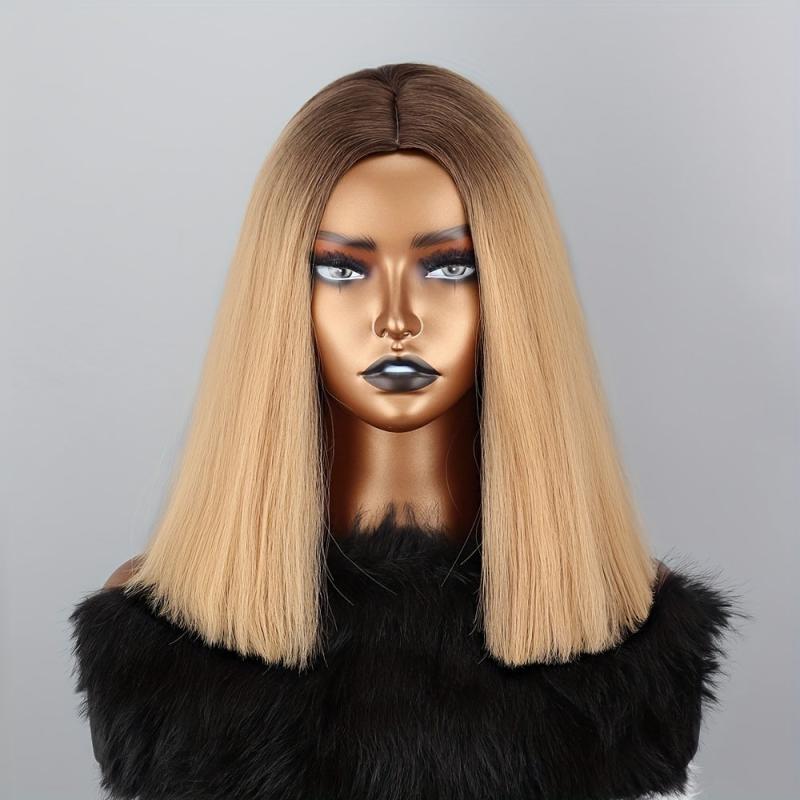 35 56 Cm Sky Straight Hair Bob Synthetic Fiber Wigs for Cosplay Party Halloween