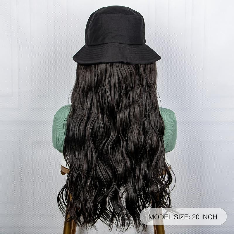 Long Wavy Synthetic Hair Wigs With Fisherman Hat