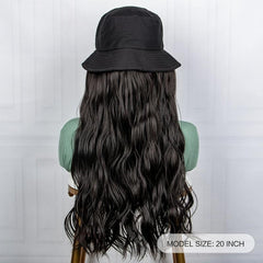 Long Wavy Synthetic Hair Wigs With Fisherman Hat