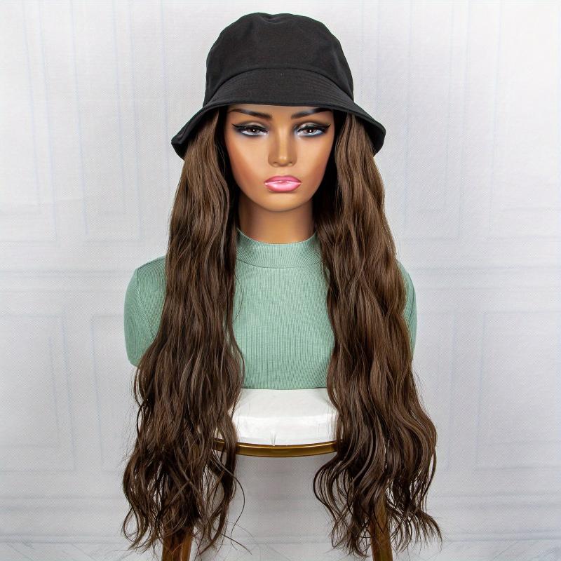 Long Wavy Synthetic Hair Wigs With Fisherman Hat