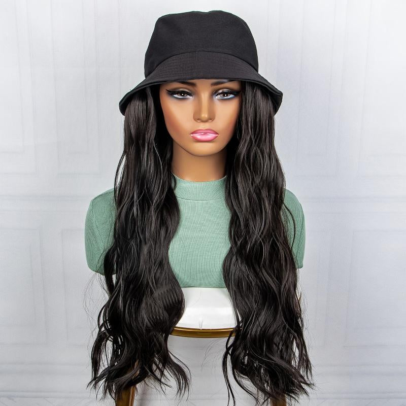 Long Wavy Synthetic Hair Wigs With Fisherman Hat