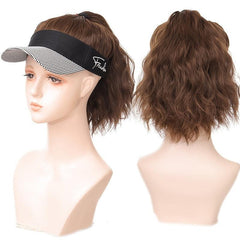 Baseball Cap Curly Ponytail Hat Wig with Synthetic Hair