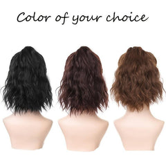 Baseball Cap Curly Ponytail Hat Wig with Synthetic Hair