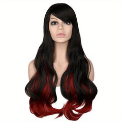 Purple Body Wave Hair Wigs 66cm Long Synthetic Buckle Net for Women