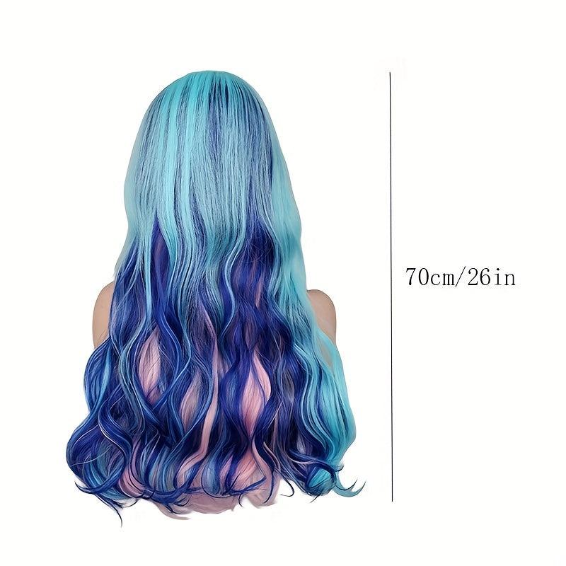 Purple Body Wave Hair Wigs 66cm Long Synthetic Buckle Net for Women