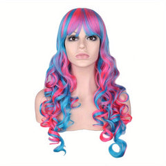 Purple Body Wave Hair Wigs 66cm Long Synthetic Buckle Net for Women