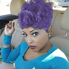 Short Curly Pixie Cut Synthetic Wigs For Women Natural Look