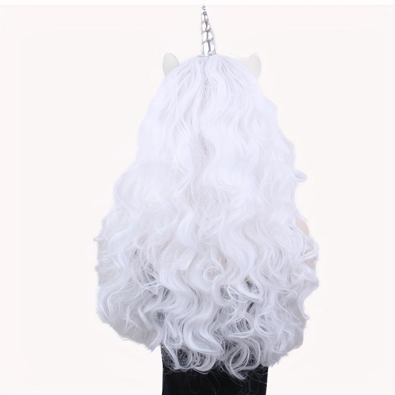60-96 cm Unicorn Cosplay Wig Long Curly Synthetic Hair Anime Halloween Party