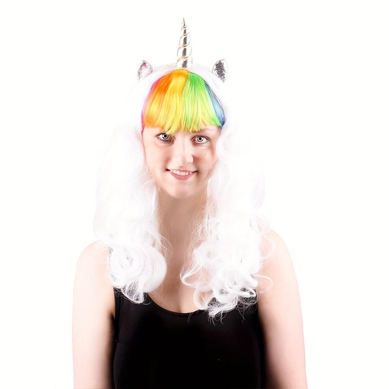 60-96 cm Unicorn Cosplay Wig Long Curly Synthetic Hair Anime Halloween Party