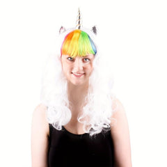 60-96 cm Unicorn Cosplay Wig Long Curly Synthetic Hair Anime Halloween Party