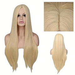 66 04 Cm Pink Long Straight Hair Wigs Synthetic Fiber Hair Replacement Wigs