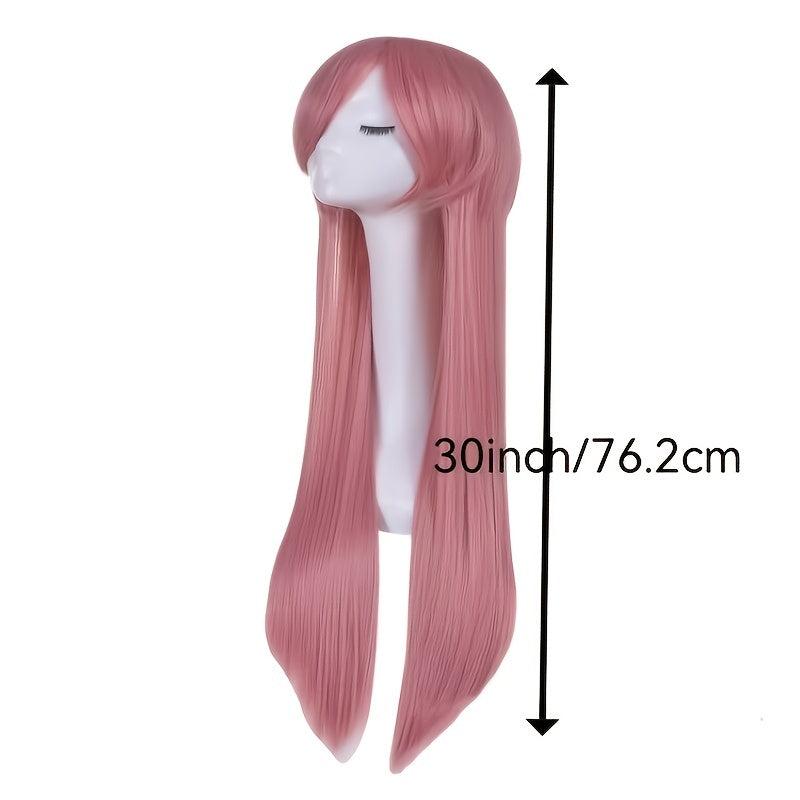 Rainbow Long Straight Synthetic Wig With Bangs for Halloween Cosplay Party