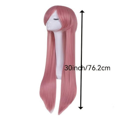 Rainbow Long Straight Synthetic Wig With Bangs for Halloween Cosplay Party