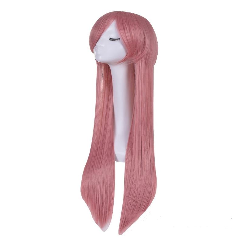Rainbow Long Straight Synthetic Wig With Bangs for Halloween Cosplay Party
