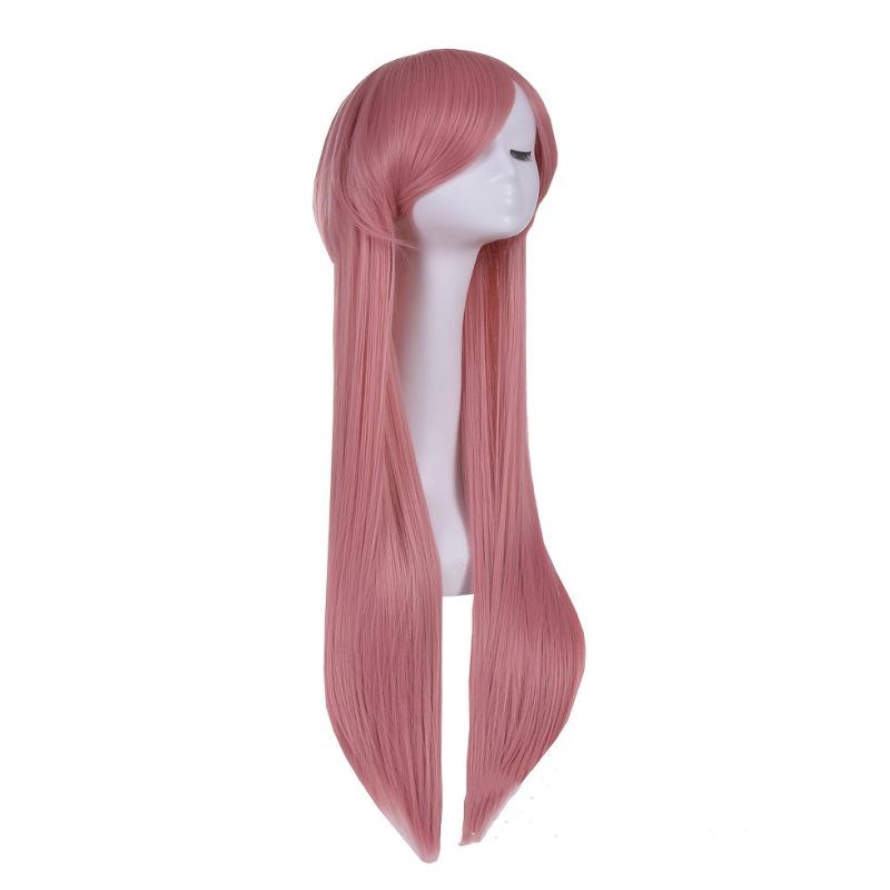 Rainbow Long Straight Synthetic Wig With Bangs for Halloween Cosplay Party