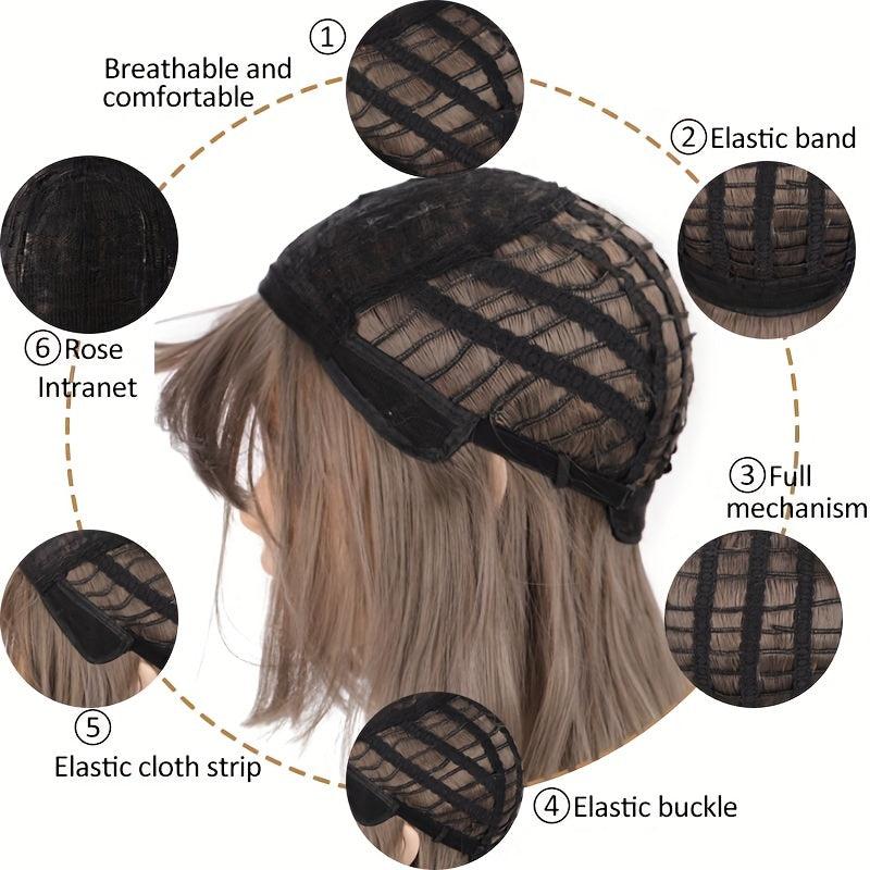 Princess Cut Hair Wigs Synthetic Straight Wigs With Bangs For Women