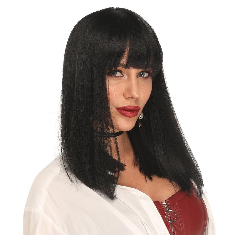 Synthetic Hair Wig Bob Wigs With Full Bangs 14inch
