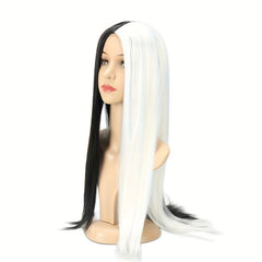 Long Synthetic Cosplay Wigs For Women Middle Part Halloween Costume Party Wigs