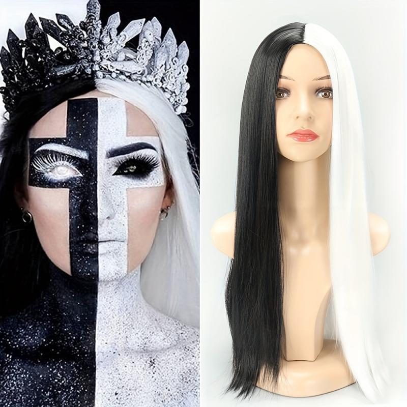 Long Synthetic Cosplay Wigs For Women Middle Part Halloween Costume Party Wigs