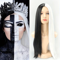 Long Synthetic Cosplay Wigs For Women Middle Part Halloween Costume Party Wigs