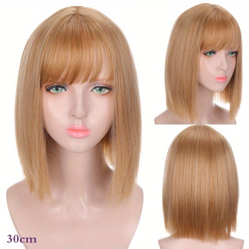 30 48 Cm Short Bob Wig With Bangs Heat Resistant For Daily Party Cosplay