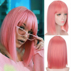 30 48 Cm Short Bob Wig With Bangs Heat Resistant For Daily Party Cosplay