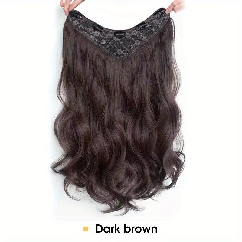 8 Cm Long Curly Hair Extensions With Invisible Wire Synthetic Hairpieces