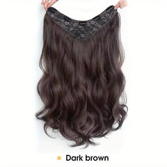 8 Cm Long Curly Hair Extensions With Invisible Wire Synthetic Hairpieces