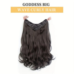 8 Cm Long Curly Hair Extensions With Invisible Wire Synthetic Hairpieces