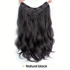 8 Cm Long Curly Hair Extensions With Invisible Wire Synthetic Hairpieces