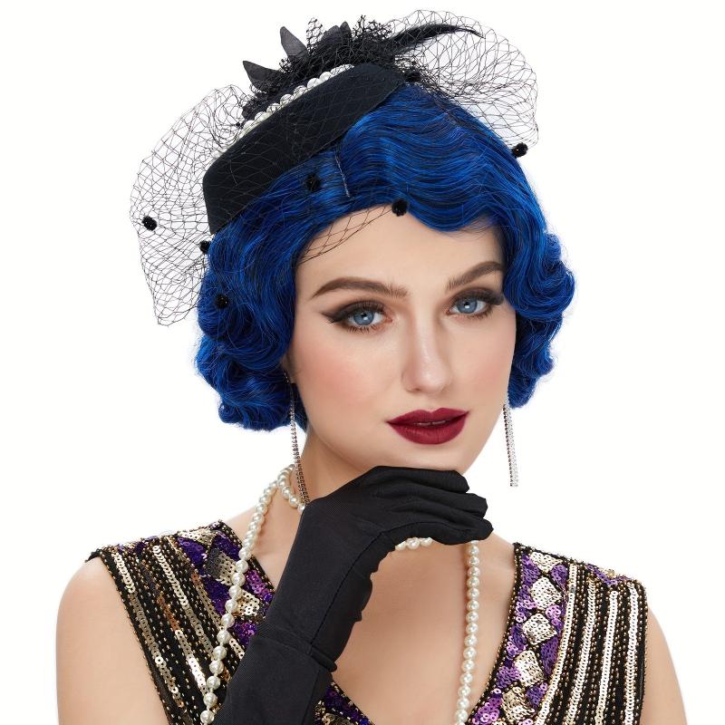 Flapper Curly Synthetic Hair Wig for 1920s Cosplay Halloween Party