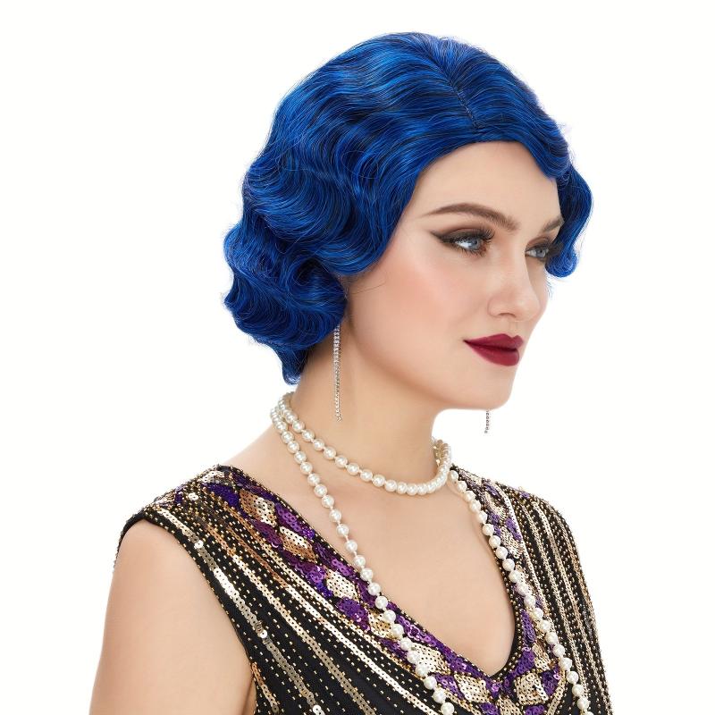 Flapper Curly Synthetic Hair Wig for 1920s Cosplay Halloween Party