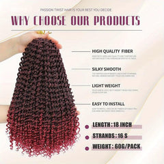 6pack 45 Passion Twist Hair Crochet Curly Locs Braids Extensions