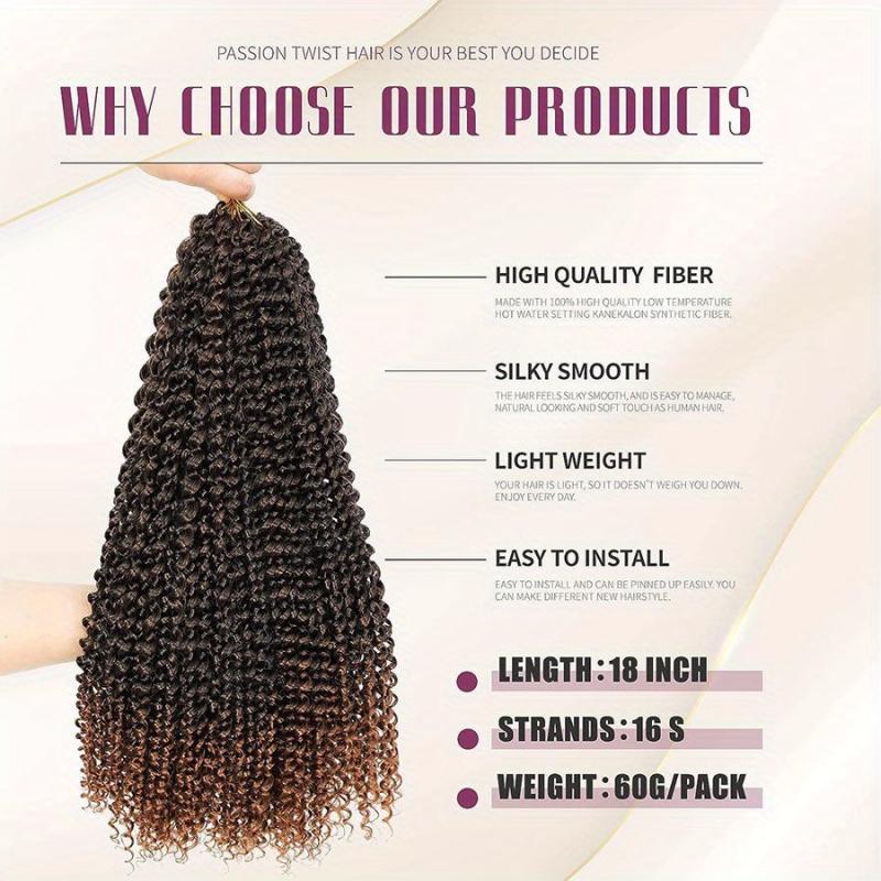 6pack 45 Passion Twist Hair Crochet Curly Locs Braids Extensions