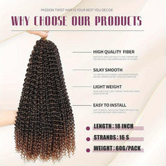 6pack 45 Passion Twist Hair Crochet Curly Locs Braids Extensions