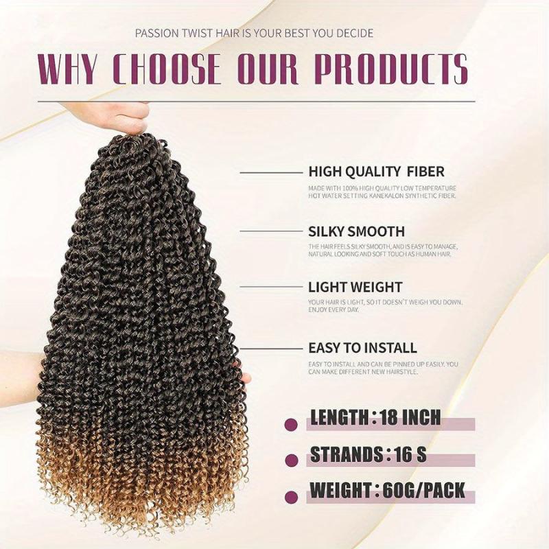 6pack 45 Passion Twist Hair Crochet Curly Locs Braids Extensions