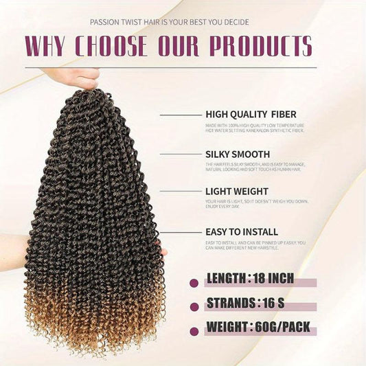 6pack 45 Passion Twist Hair Crochet Curly Locs Braids Extensions