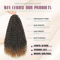 6pack 45 Passion Twist Hair Crochet Curly Locs Braids Extensions