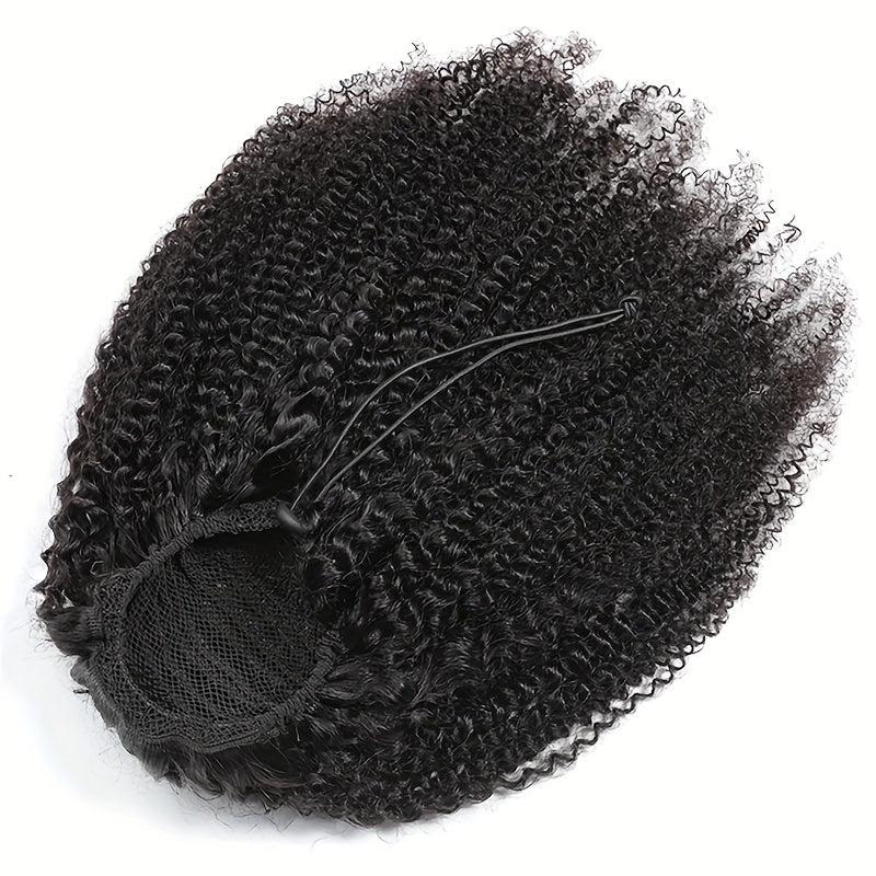 Afro Curly Kinky Human Hair Ponytail Extensions 20 32 71 12 Cm