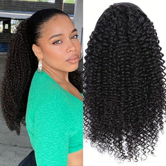 Afro Curly Kinky Human Hair Ponytail Extensions 20 32 71 12 Cm