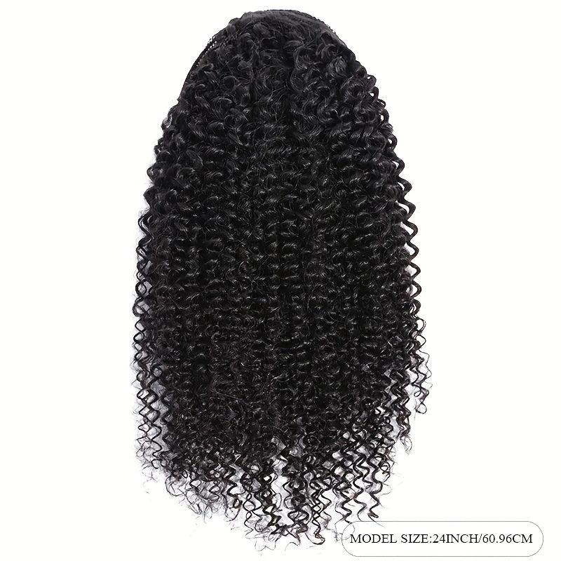 Afro Curly Kinky Human Hair Ponytail Extensions 20 32 71 12 Cm