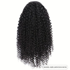 Afro Curly Kinky Human Hair Ponytail Extensions 20 32 71 12 Cm