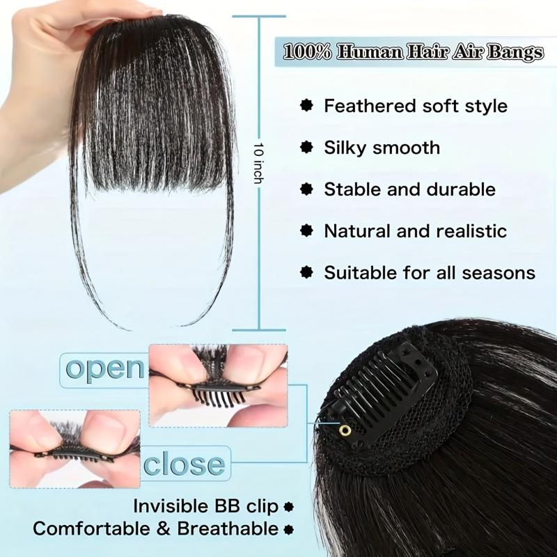 Clip In Bangs With Sideburns Synthetic Hair Extensions for Daily Use