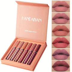 Matte Liquid Lipstick Set 6 Lip Gloss Non Stick Cup Lip Glaze