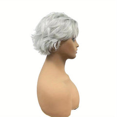 Short Wavy Layered Hair Wig 20 32 Cm Synthetic Fiber Messy Hair Pixie Cut Wigs