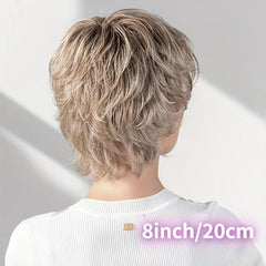 Short Wavy Layered Hair Wig 20 32 Cm Synthetic Fiber Messy Hair Pixie Cut Wigs