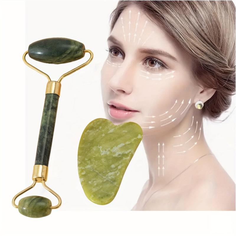 2PCS Natural Jade Roller Massager Set