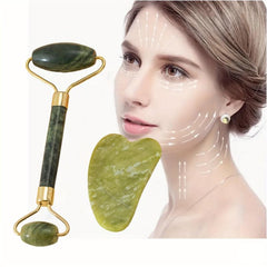 2PCS Natural Jade Roller Massager Set