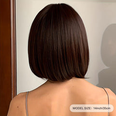 35 56 Cm Brown Short Bob Synthetic Hair Wigs For Women