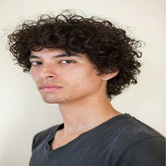 20 32 Cm Brown Short Curly Hair Wigs For Men - Fluffy Synthetic Wig for Party